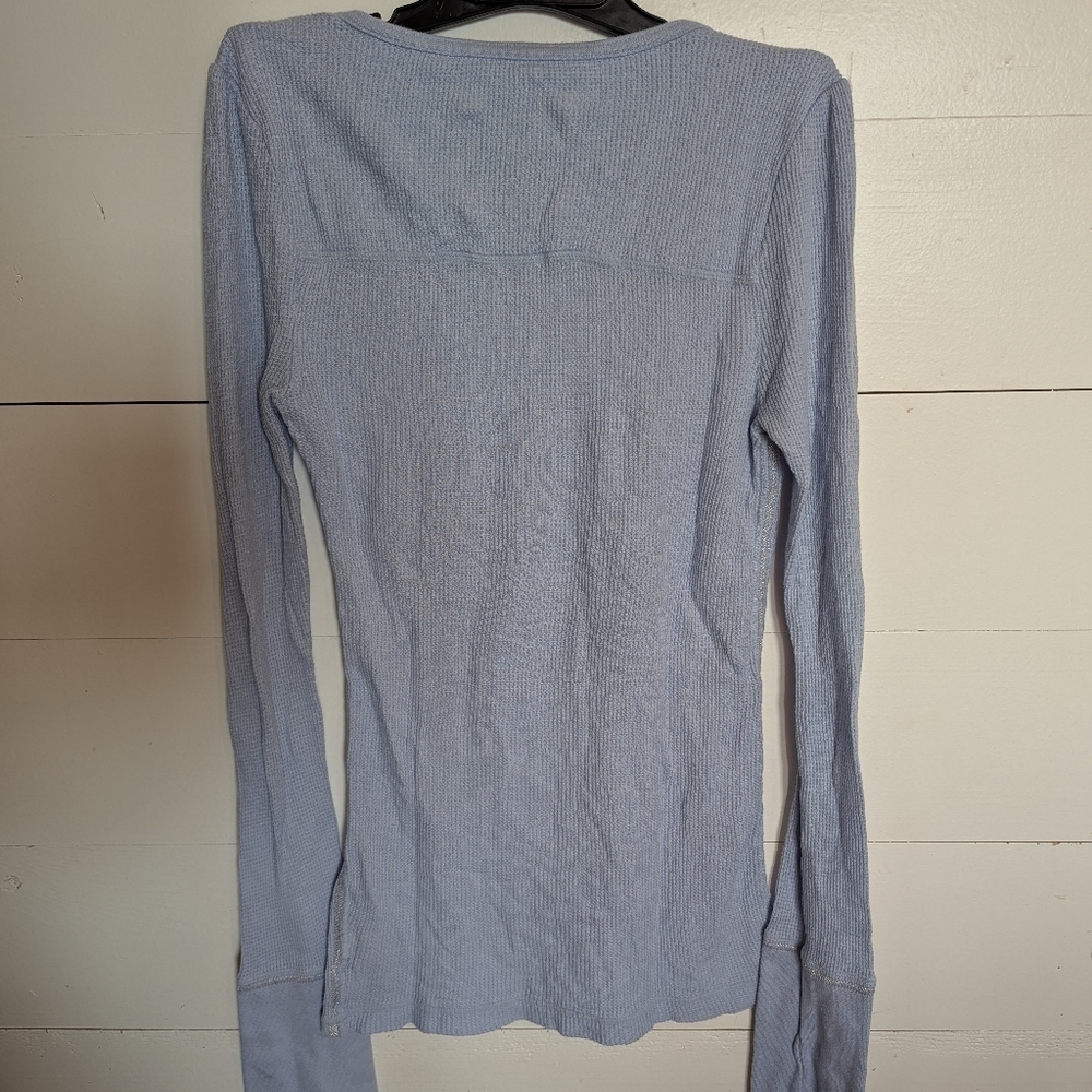 American Eagle Outfitters Light Blue LS Waffle-knit Vintage Women's Size Small - Picture 2 of 3